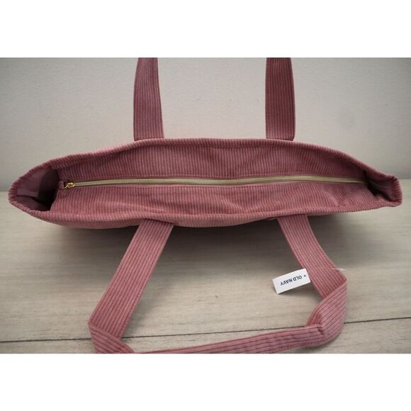 Old Navy Women's One Size Dried Rose Mauve Corduroy Weekender Tote Bag - Picture 3 of 8